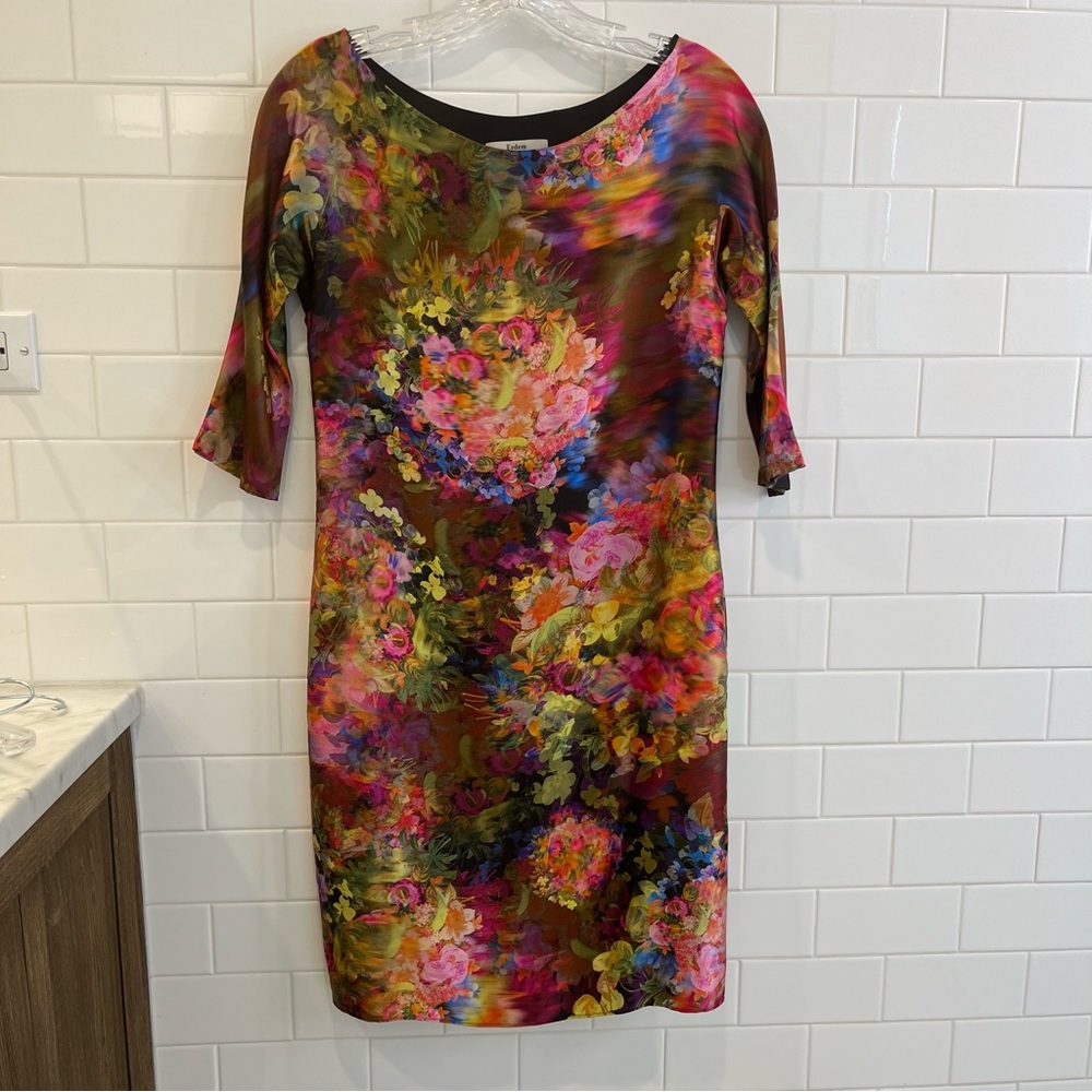 ERDEM colorful graphic Floral Dress Small 2 gorgeous mother bride wedding guest